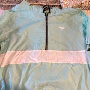 Pink Women’s 3/4 zipper pullover wind breaker